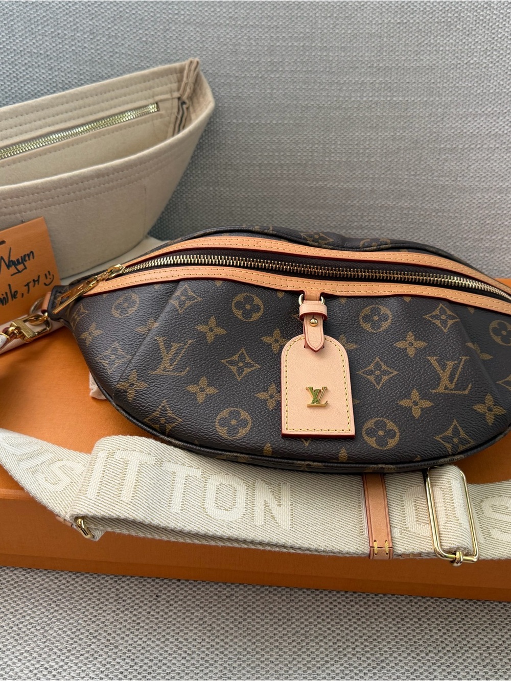 Louis Vuitton Brown Monogram Bumbag with Natural Leather Trim